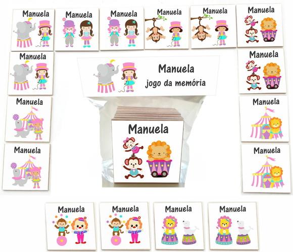 Jogo da Memoria mdf 16 Pças-circo Rosa