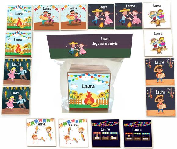 Jogo da Memoria mdf 16 Pças-festa Junina
