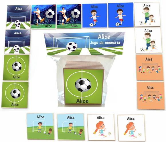 Jogo da Memoria mdf 16 Pças-futebol