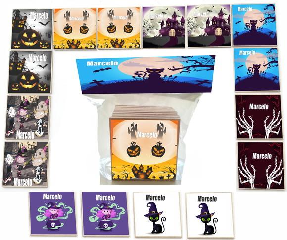 Jogo da Memoria mdf 16 Pças-halloween#1