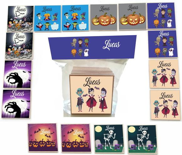 Jogo da Memoria mdf 16 Pças-halloween#2