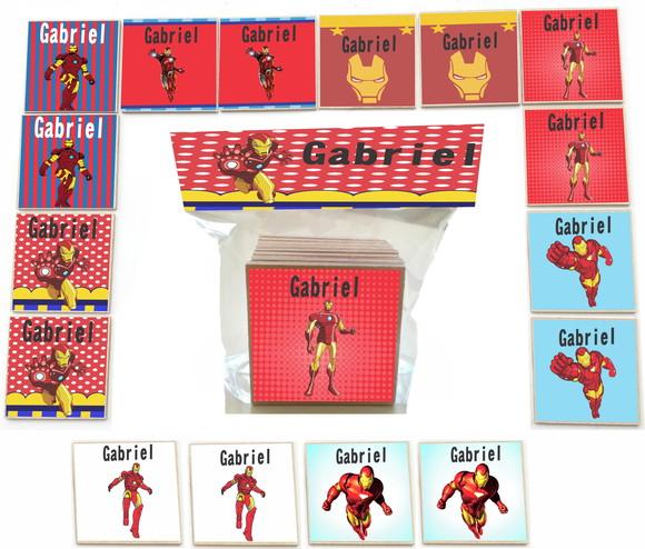Jogo da Memoria mdf 16 Pças-homem de Ferro