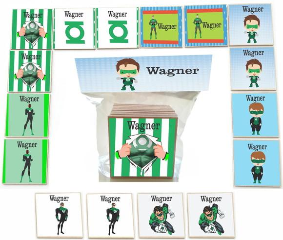 Jogo da Memoria mdf 16 Pças-lanterna Verde