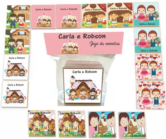 Jogo da Memoria mdf 16 Pças-joão e Maria
