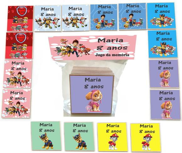 Jogo da Memoria mdf 16 Pças-patrulha Canina