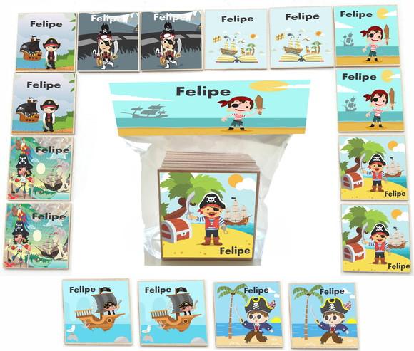 Jogo da Memoria mdf 16 Pças-pirata