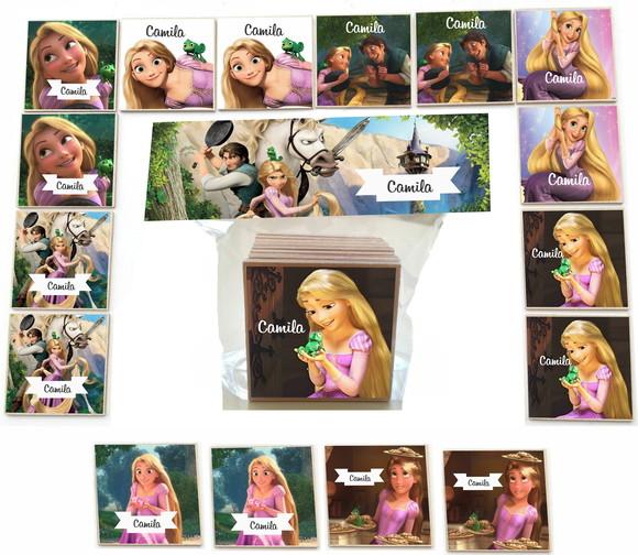 Jogo da Memoria mdf 16 Pças-rapunzel