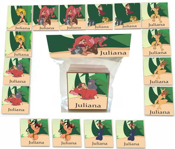 Jogo da Memoria mdf 16 Pças-tarzan