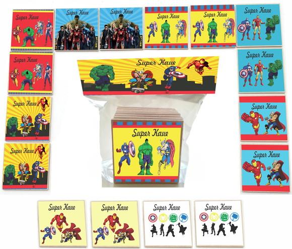 Jogo da Memoria mdf 16 Pças-vingadores