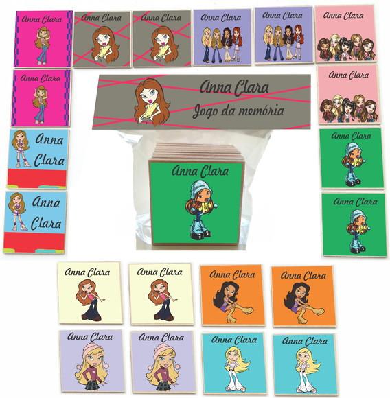 Jogo da Memoria mdf 20 Pças-bratz