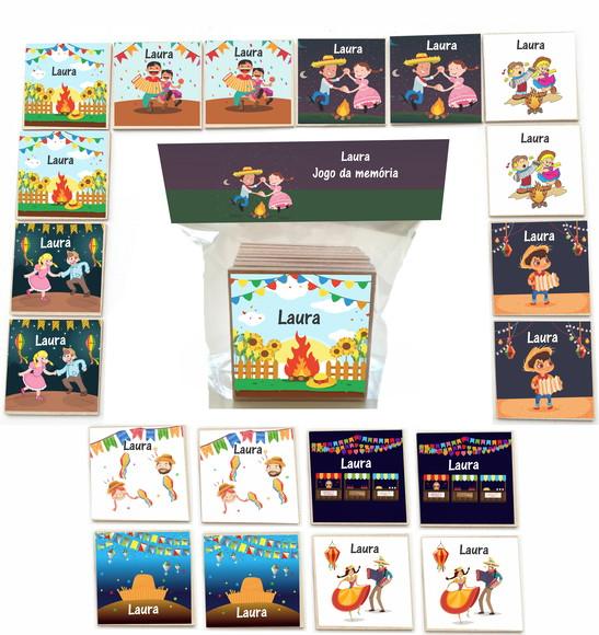 Jogo da Memoria mdf 20 Pças-festa Junina