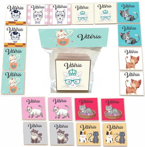 Jogo da Memoria mdf 20 Pças-gatinho