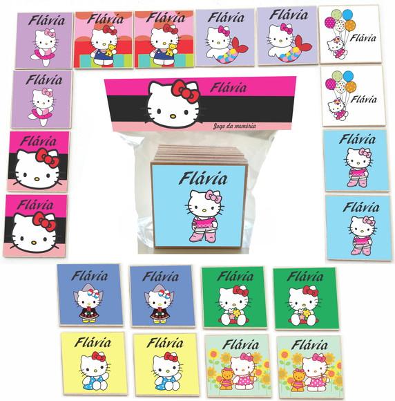 Jogo da Memoria mdf 20 Pças-hello Kitty