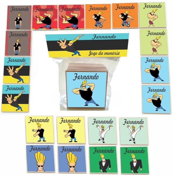Jogo da Memoria mdf 20 Pças-johnny Bravo