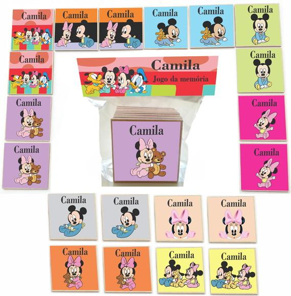 Jogo da Memoria mdf 20 Pças-mickey Baby