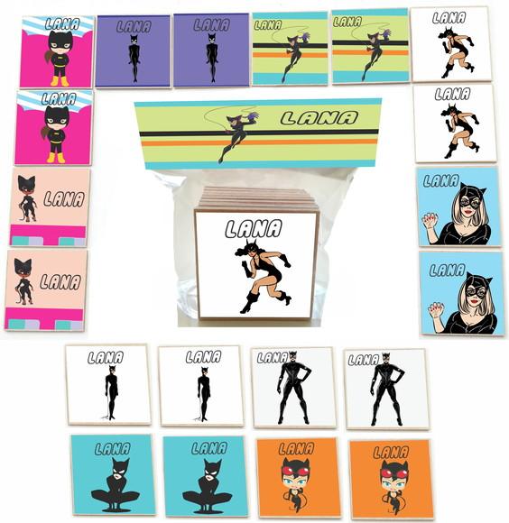 Jogo da Memoria mdf 20 Pças-mulher Gato