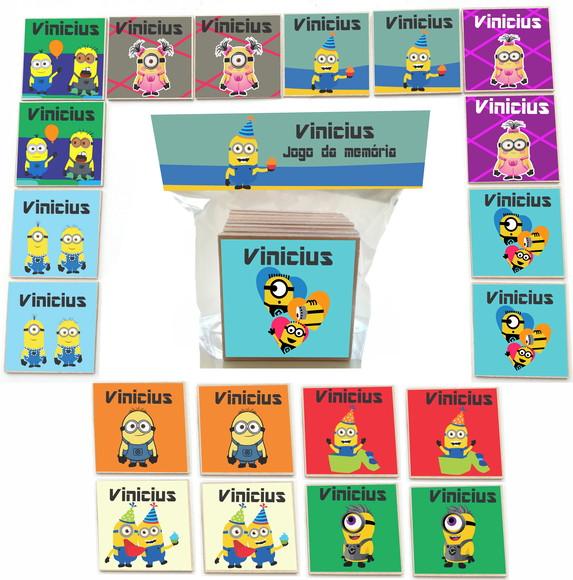 Jogo da Memoria mdf 20 Pças-minions