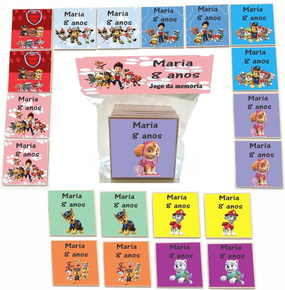 Jogo da Memoria mdf 20 Pças-patrulha Canina