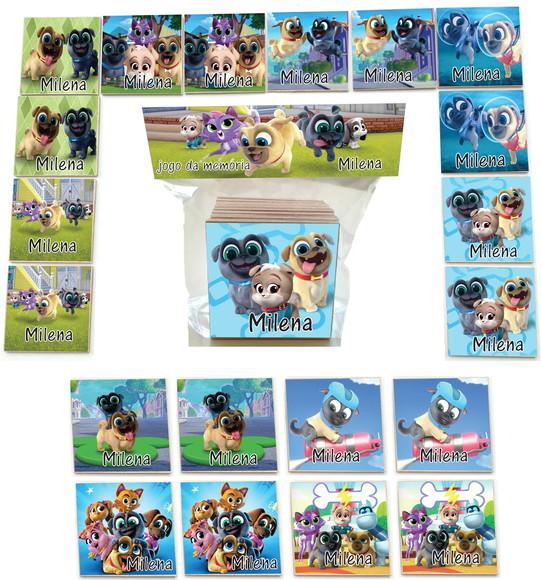 Jogo da Memoria mdf 20 Pças-puppy Dogs Pals