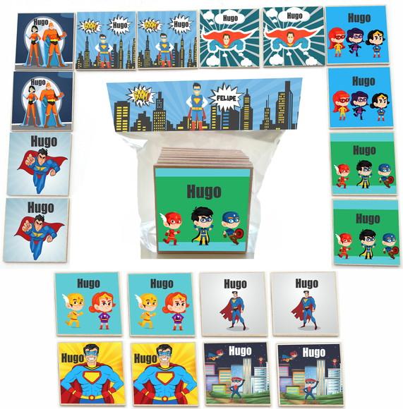Jogo da Memoria mdf 20 Pças-super Heroi