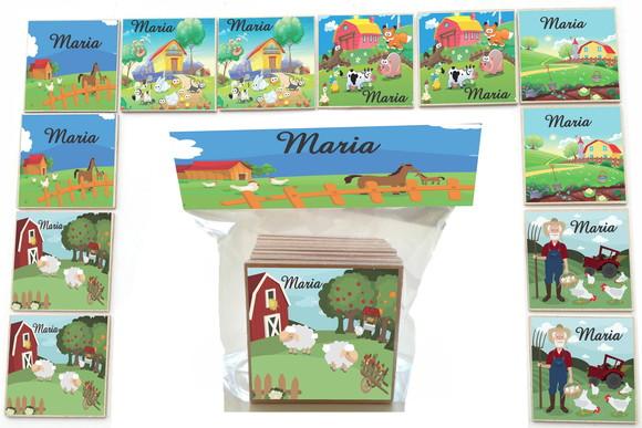 Jogo da Memoria Mdf-12 Pças-fazendinha