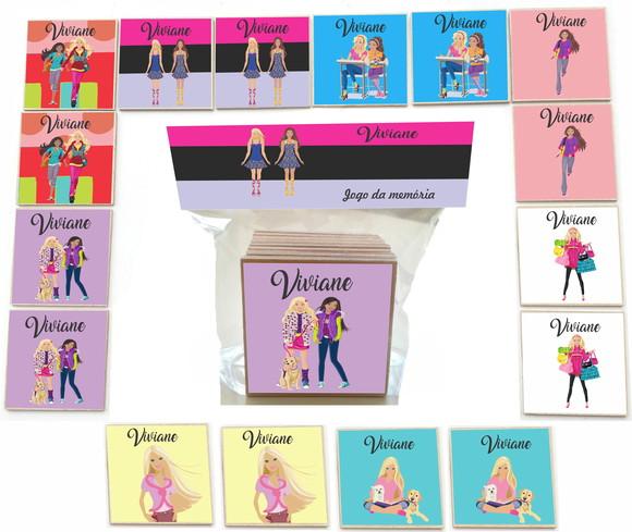 Jogo da Memoria- mdf 16 Pças-barbie