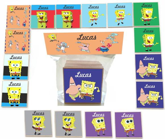 Jogo da Memoria- mdf 16 Pças-bob Esponja