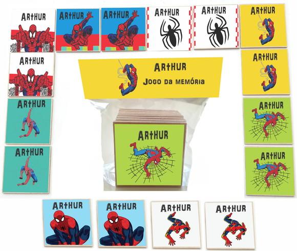 Jogo da Memoria- mdf 16 Pças-homem Aranha