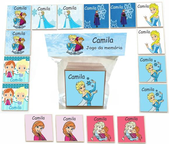 Jogo da Memoria- mdf 16 Pças-frozen