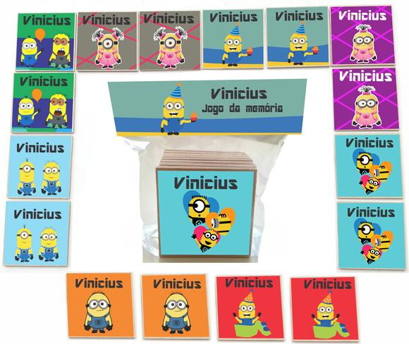 Jogo da Memoria- mdf 16 Pças-minions