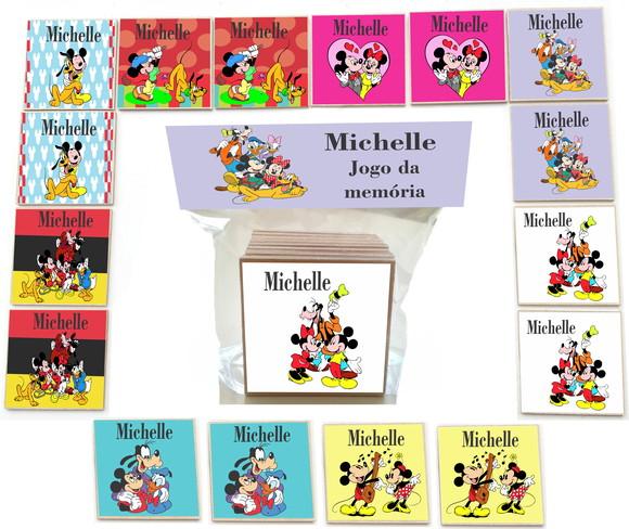 Jogo da Memoria- mdf 16 Pças-turma do Mickey