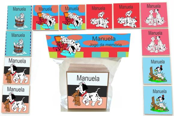 Jogo da Memoria-12 Pças- Mdf-101 Dalmatas