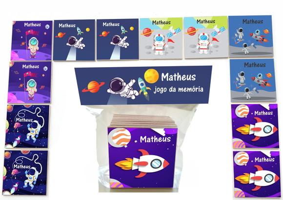 Jogo da Memoria-12 Pças- Mdf-astronalta