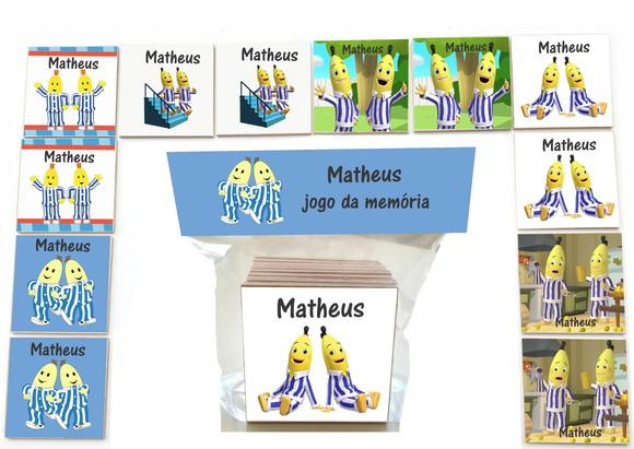 Jogo da Memoria-12 Pças- Mdf-bananas de Pijama