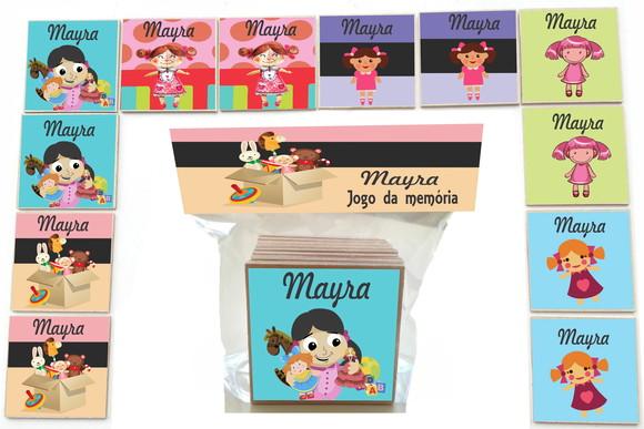 Jogo da Memoria-12 Pças- Mdf-boneca
