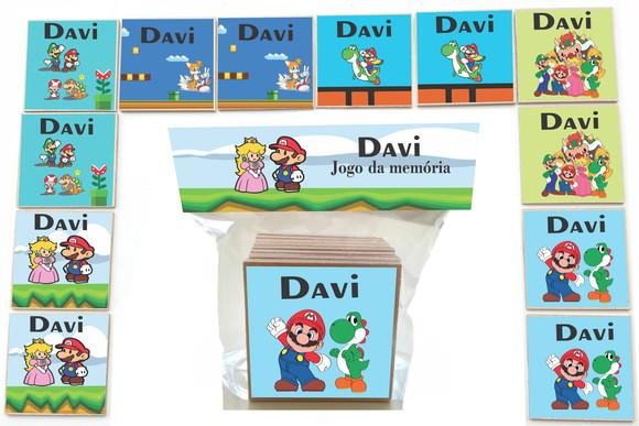 Jogo da Memoria-12 Pças- Mdf-mario Bros