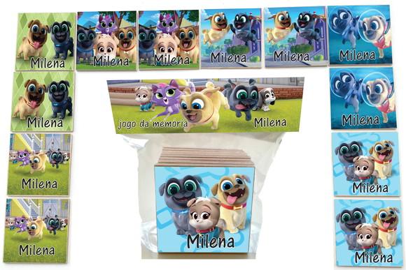 Jogo da Memoria-12 Pças- Mdf-puppy Dogs Pals