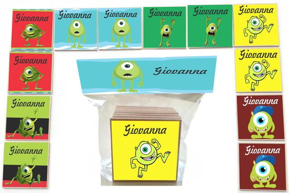 Jogo da Memoria-12 Pças- Mdf-mike Wazowski