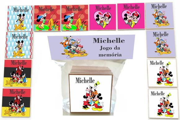 Jogo da Memoria-12 Pças- Mdf-turma do Mickey