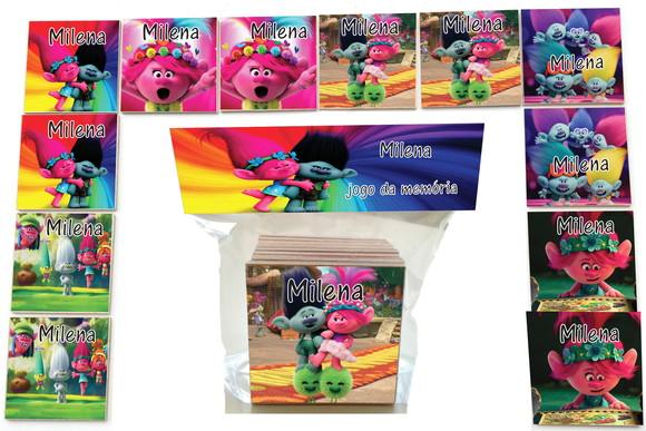 Jogo da Memoria-12 Pças- Mdf-trolls
