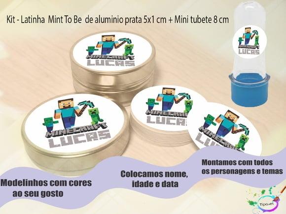 Kit Latinhas e Mini Tubetes - Minecraft