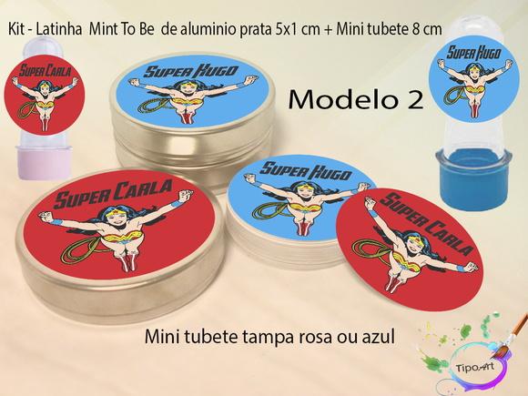 Kit Latinhas e Mini Tubetes - Mulher Maravilha