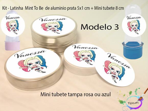 Kit Latinhas e Mini Tubetes -arlequina