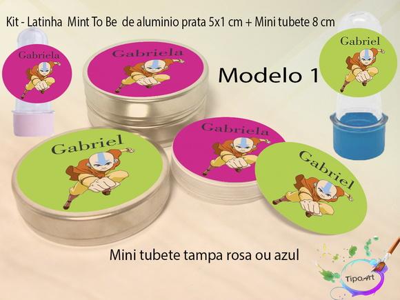 Kit Latinhas e Mini Tubetes -avatar Aang
