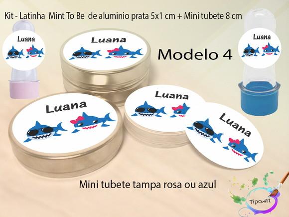 Kit Latinhas e Mini Tubetes -baby Shark