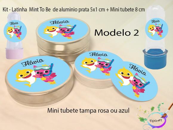 Kit Latinhas e Mini Tubetes -baby Shark