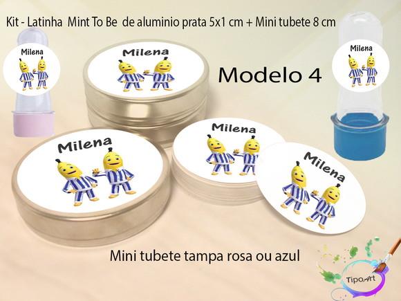Kit Latinhas e Mini Tubetes -bananas de Pijama