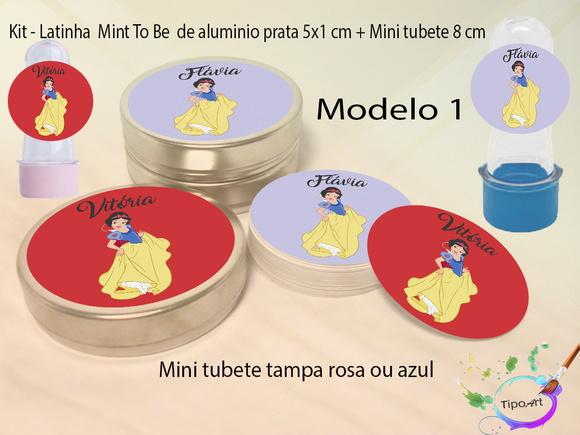 Kit Latinhas e Mini Tubetes -branca de Neve