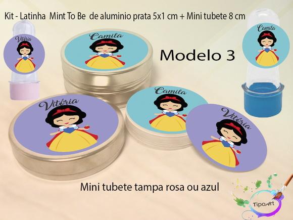 Kit Latinhas e Mini Tubetes -branca de Neve