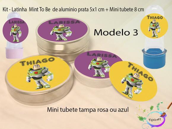 Kit Latinhas e Mini Tubetes -buzz Lightyear